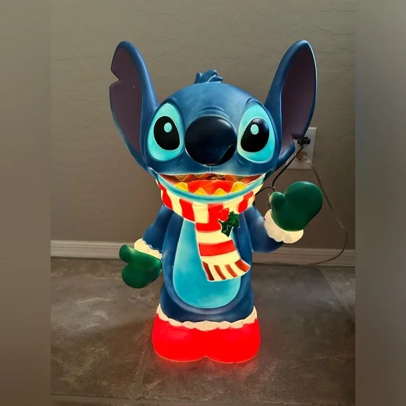 22” Disney Stitch Christmas blow mold yard decoration - Picture 3 of 8